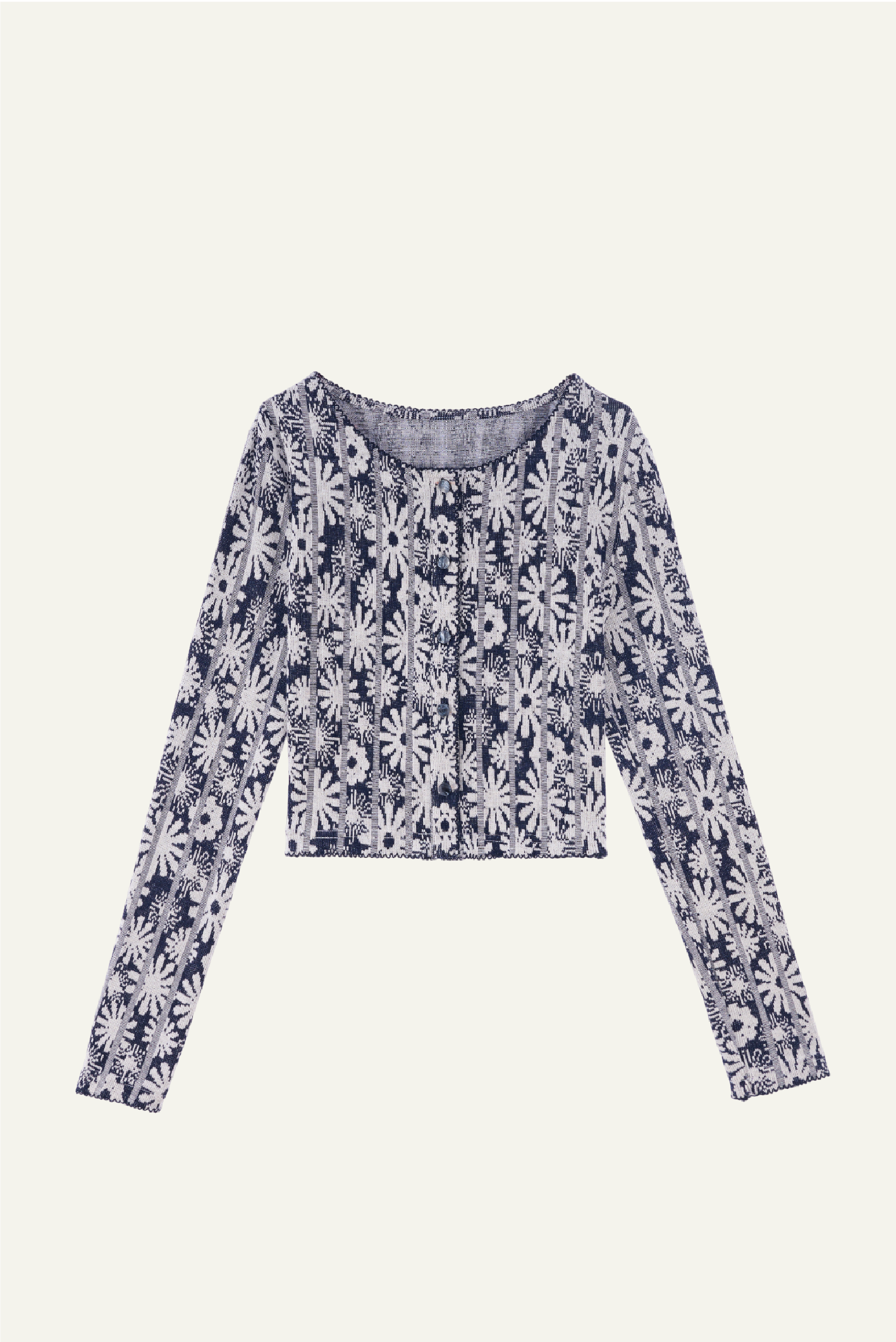 DEERTRIP | Daisy Bloom | Cropped Knit Top