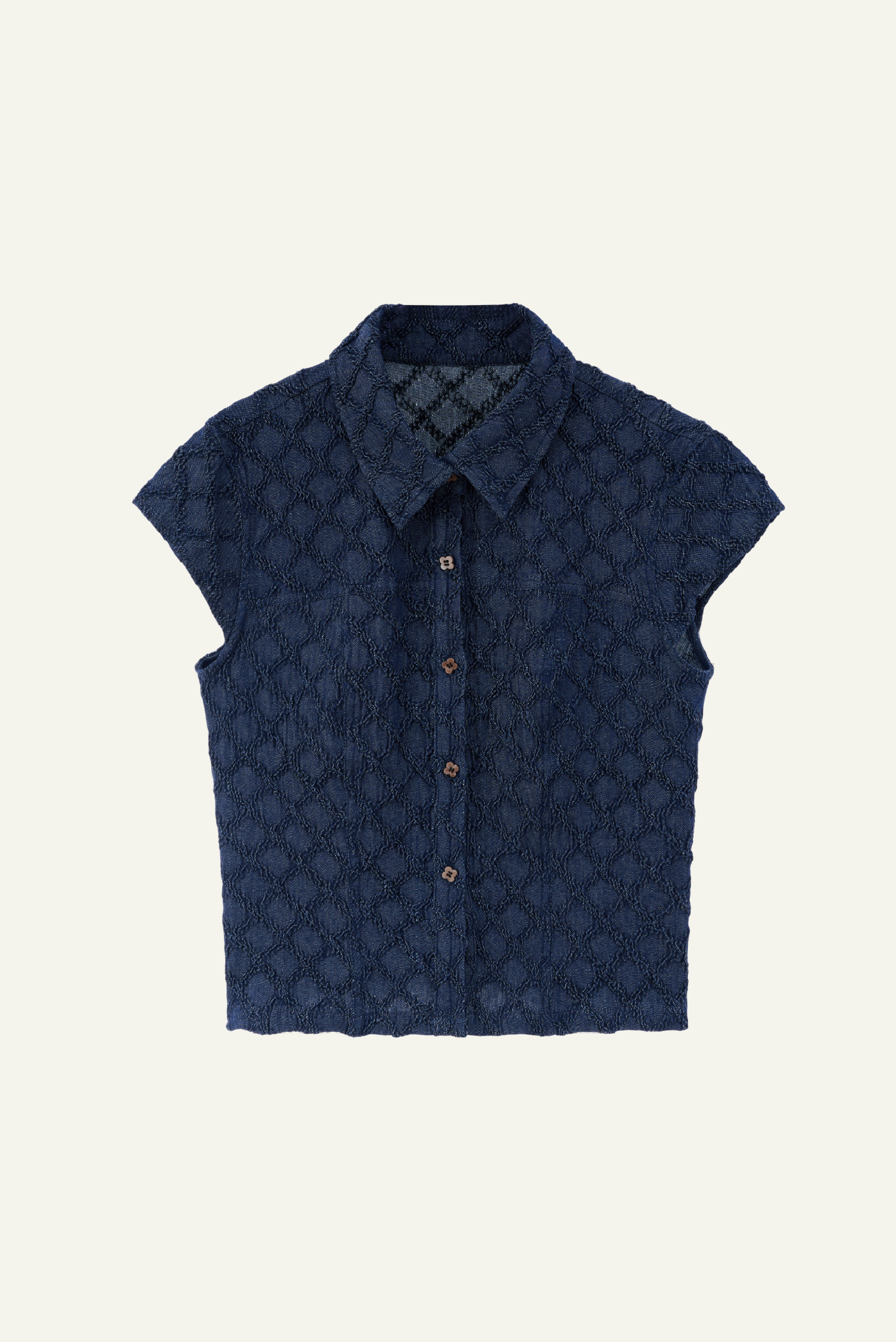 DEERTRIP | Denim Crush | Textured Crop Tee