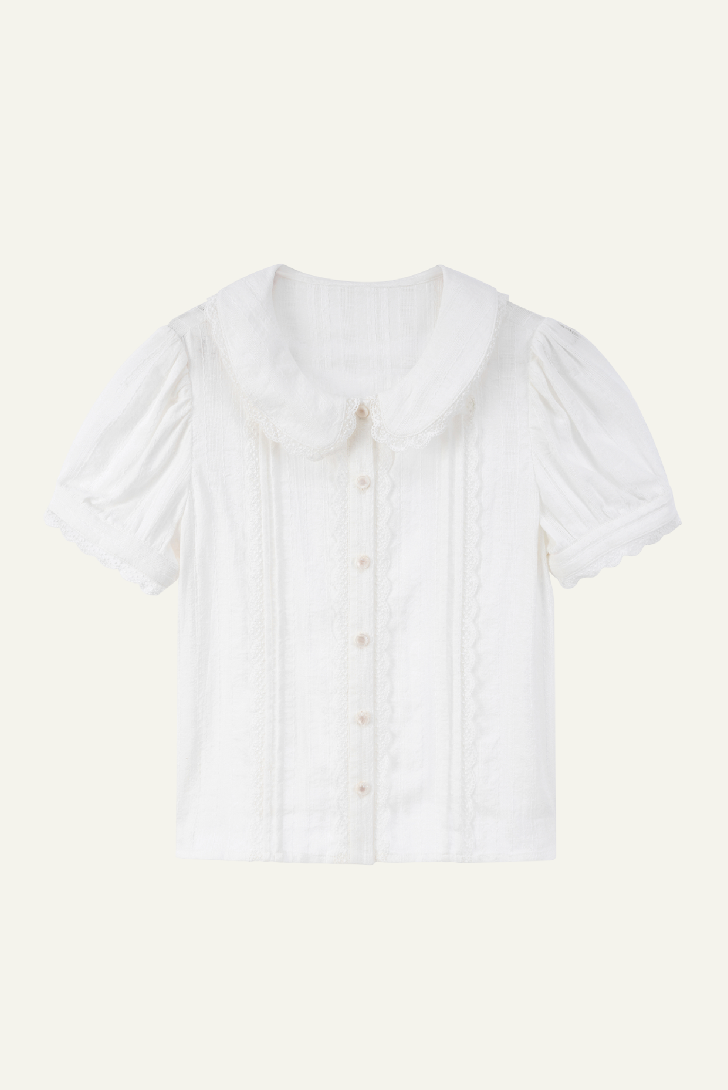 DEERTRIP | Cream Soda | Vintage Lace Smock Dress