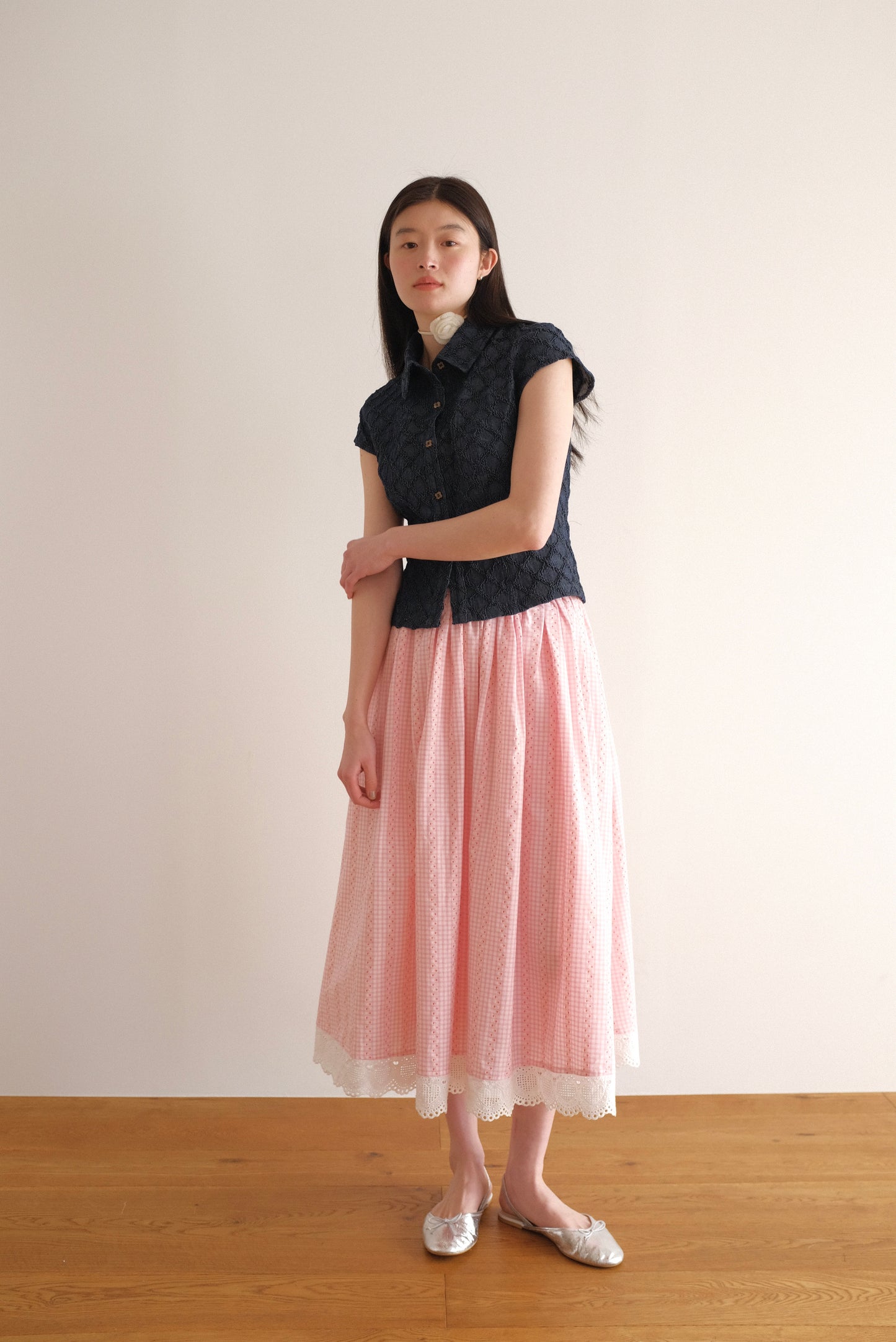 DEERTRIP | Denim Crush | Textured Crop Tee