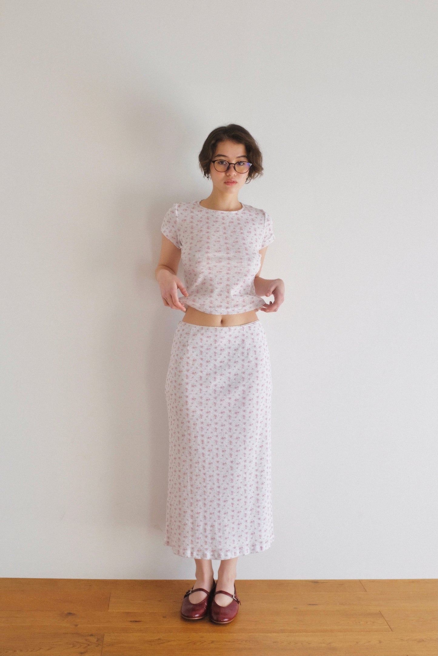 DEERTRIP | Peach Milk | Relaxed Floral Set