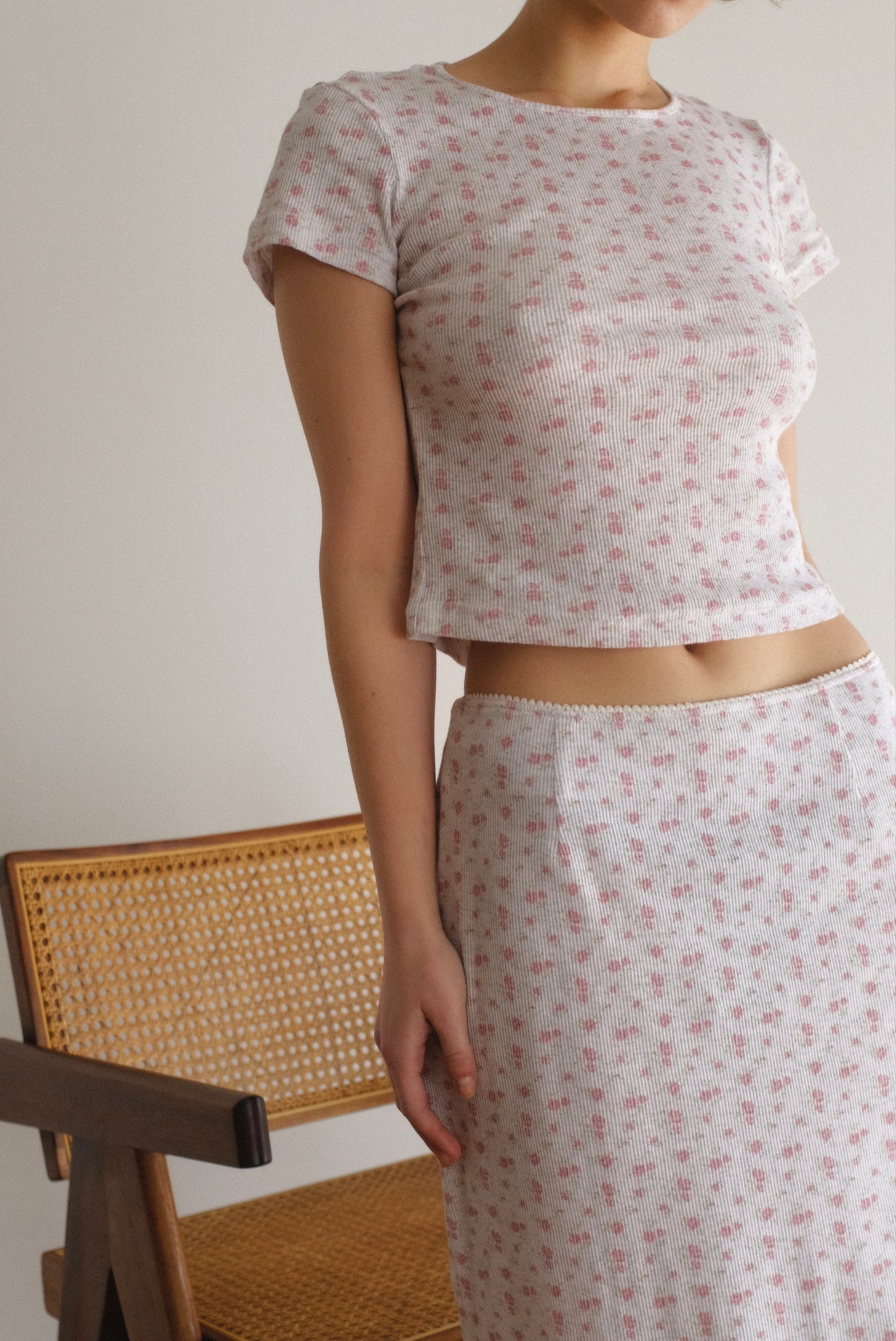 DEERTRIP | Peach Milk | Relaxed Floral Set