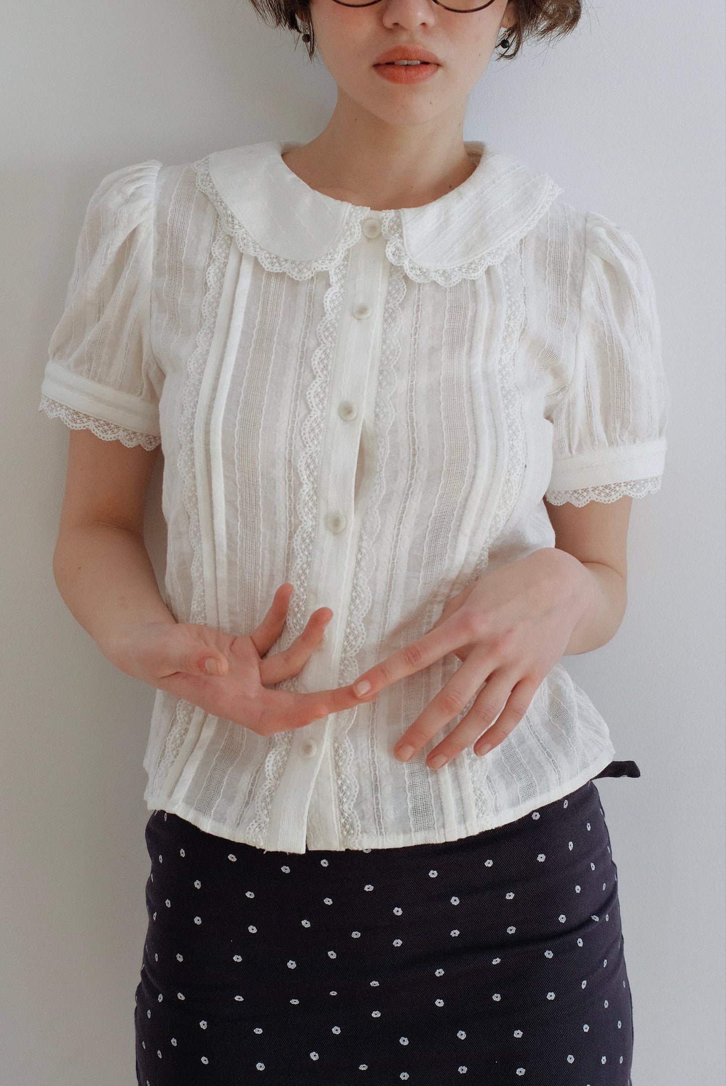 DEERTRIP | Cream Soda | Vintage Lace Smock Dress