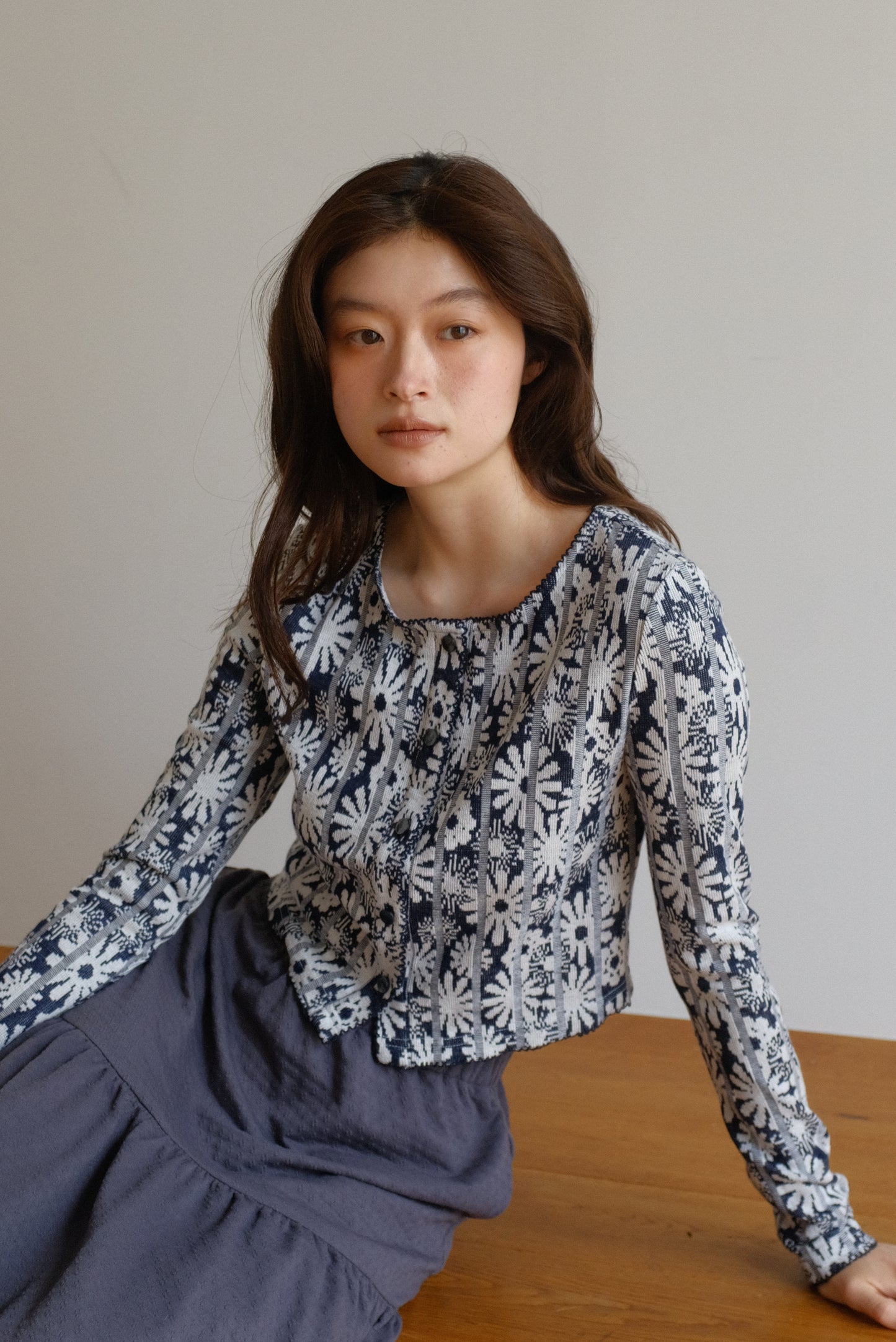 DEERTRIP | Daisy Bloom | Cropped Knit Top