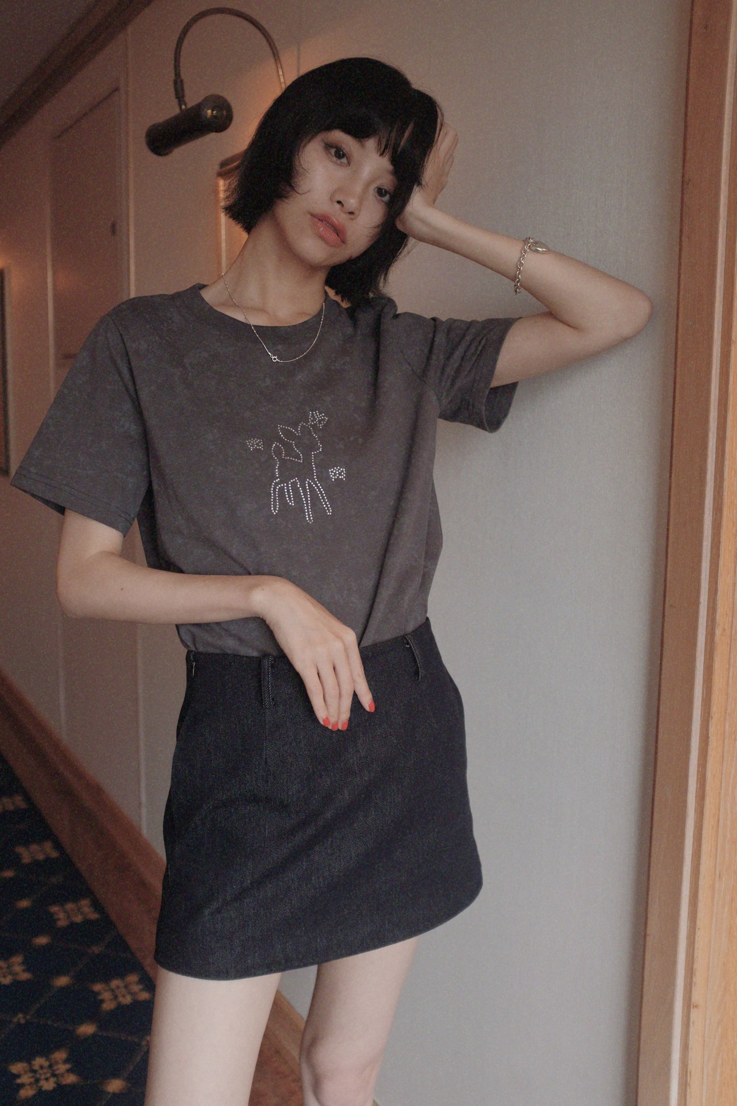 DEERTRIP | Raw Denim | Classic A-line Mini Skirt
