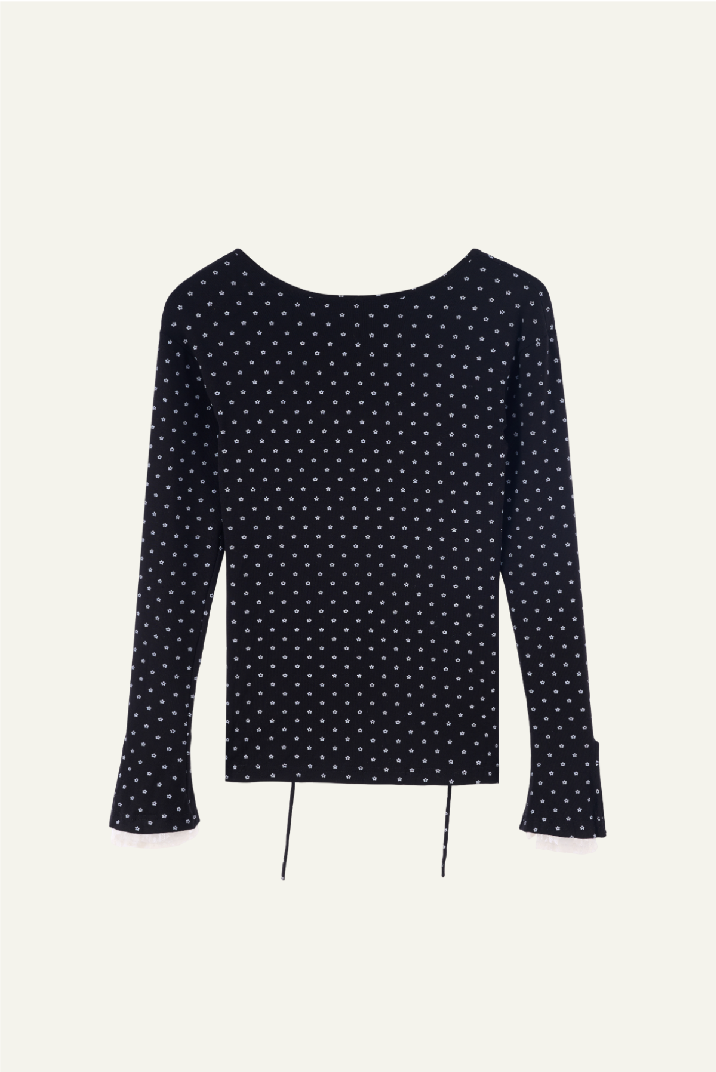 DEERTRIP | Reversible Dot | Lace Sleeve Top